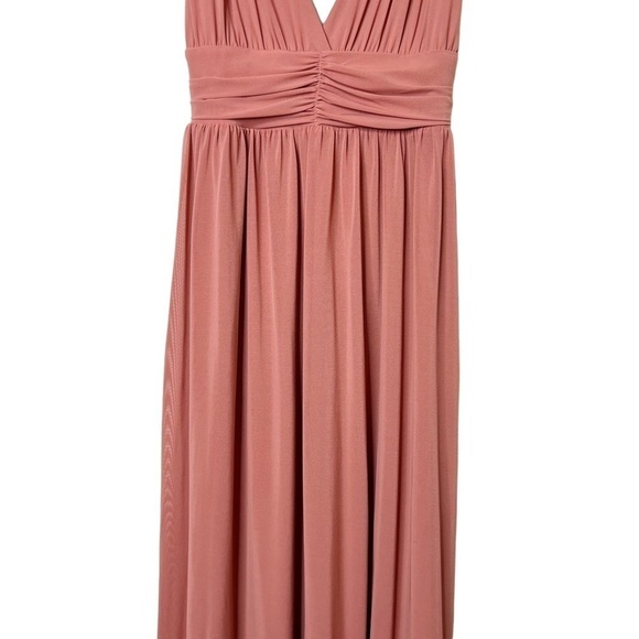 Lulu’s Mesmerized By Love Rusty Rose Mesh Lace Up Bridesmaid Maxi Dress Sz M - Picture 6 of 13